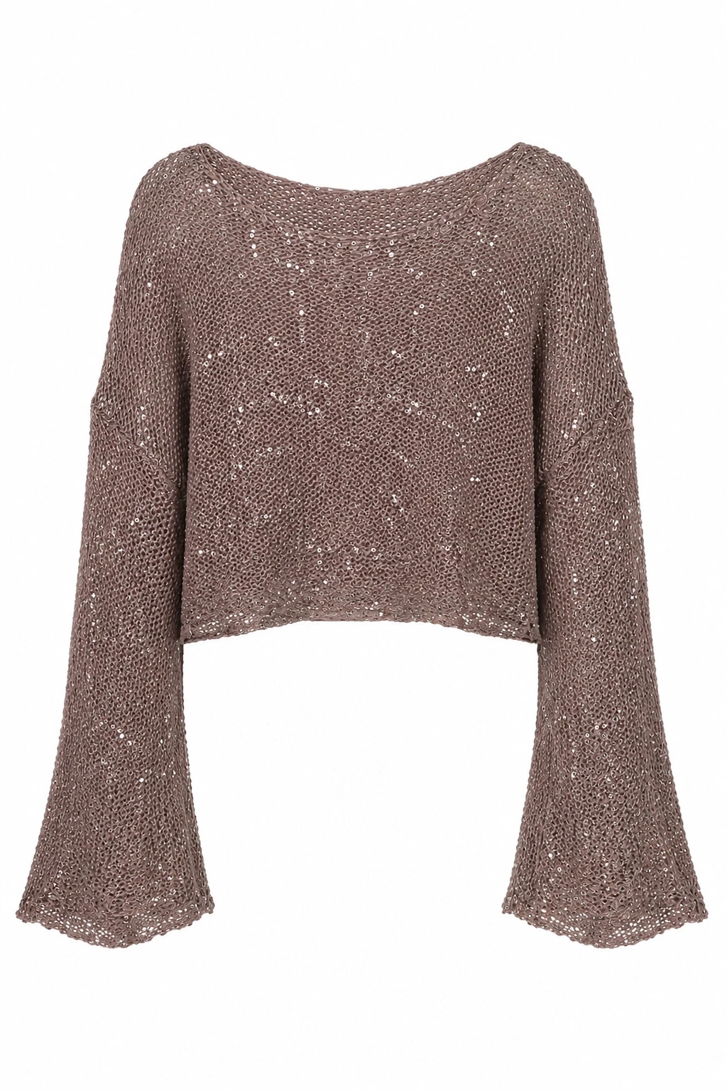 Vizon Pullu Merserize Crop Bluz