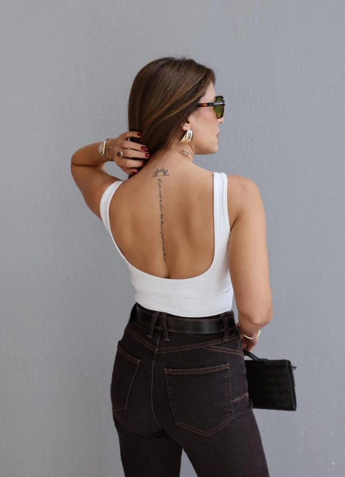 Beyaz Toparlayıcı Body Suit