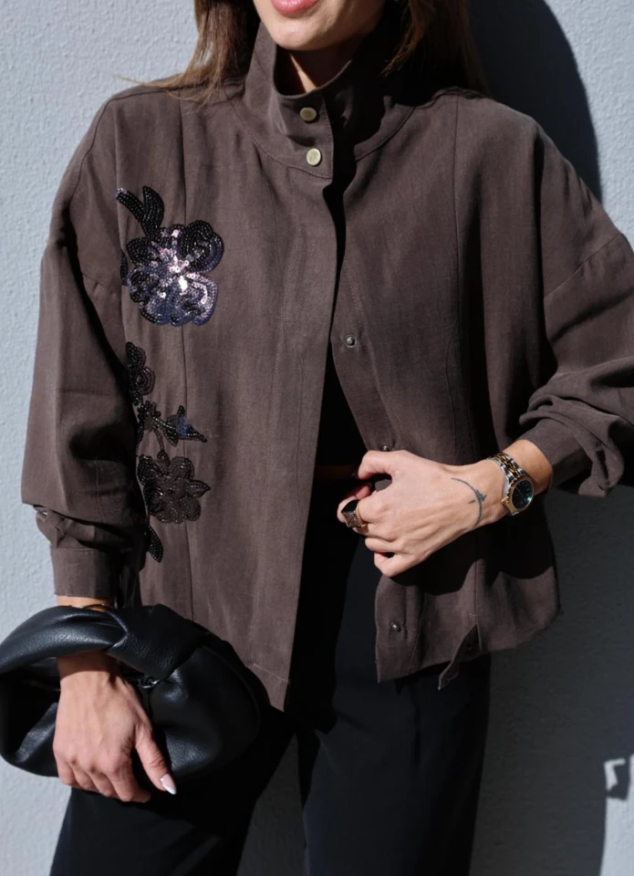 Nakışlı Bomber Ceket