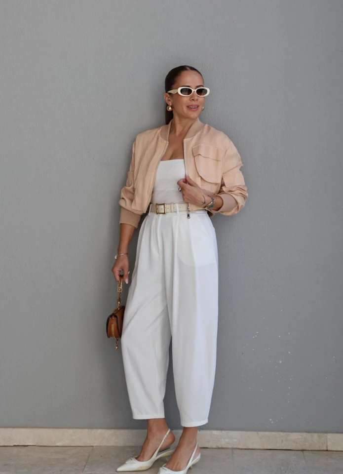 Beyaz Şalvar Pantolon