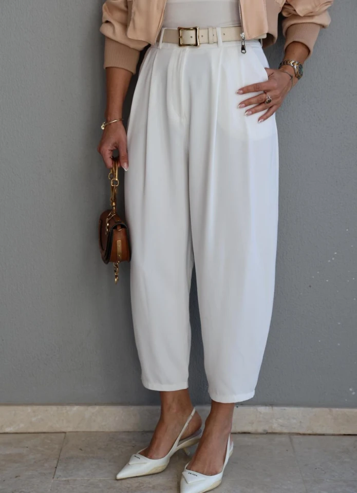 Beyaz Şalvar Pantolon