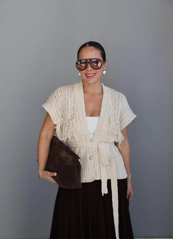 BEJ Püskül Detay Triko Yelek