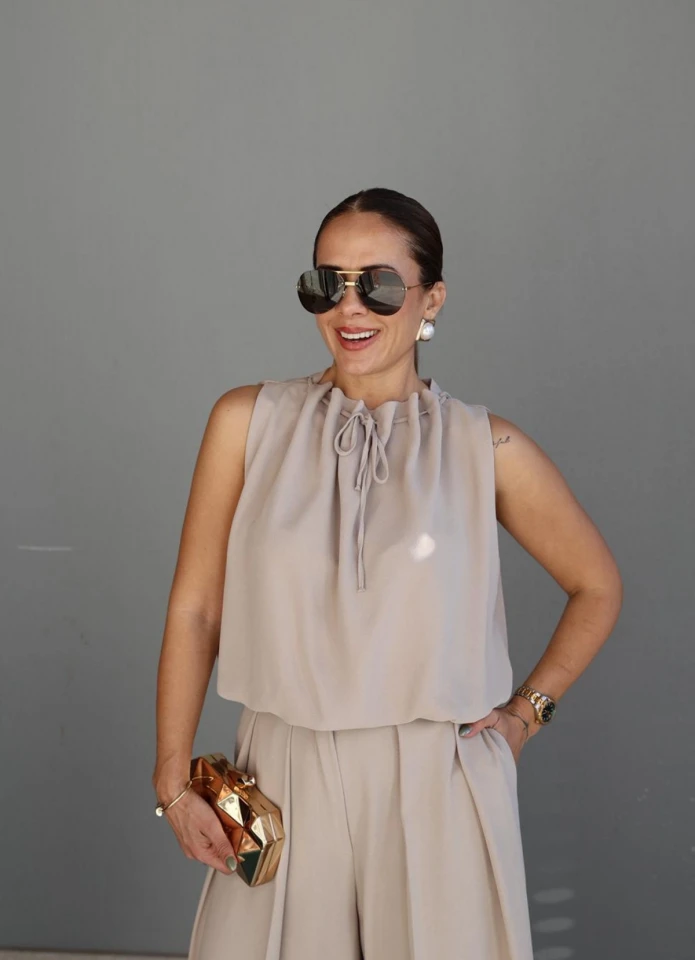 BEJ Bluz Palazzo Takım