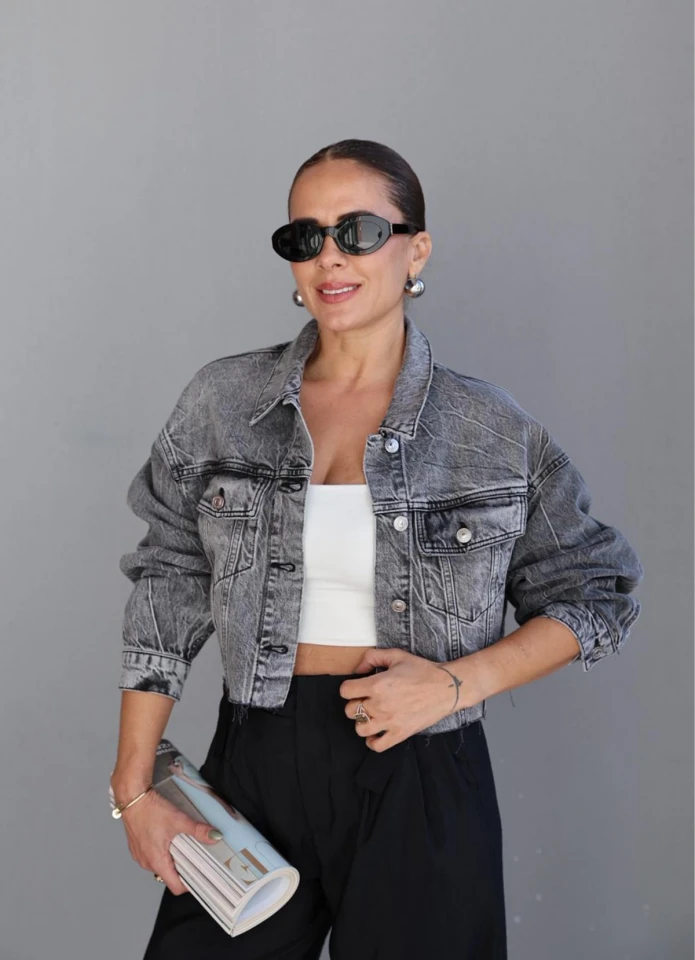 FÜME Crop Jean Ceket