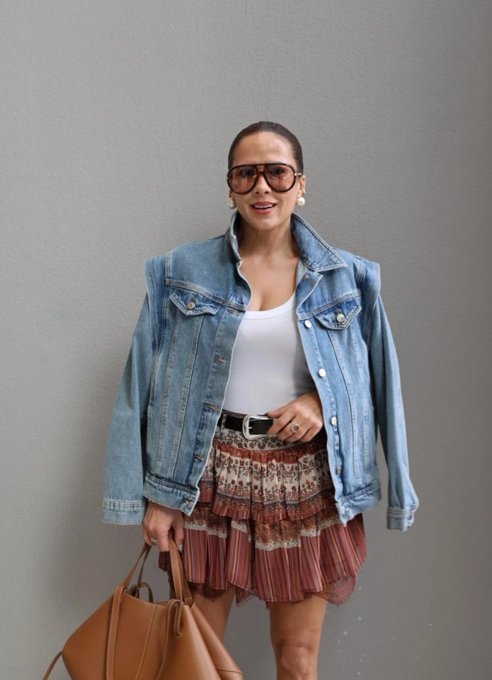 MAVİ Omuz Detay Jean Ceket