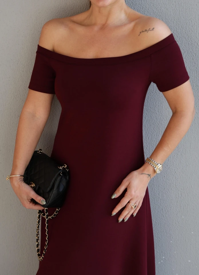 MÜRDÜM Kayık Yaka Maxi Elbise