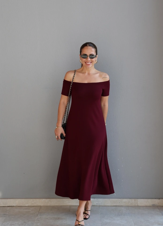 MÜRDÜM Kayık Yaka Maxi Elbise