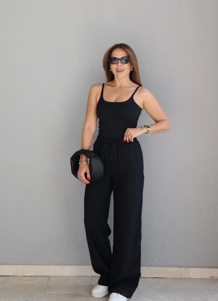 Siyah Basic Salaş Pantolon