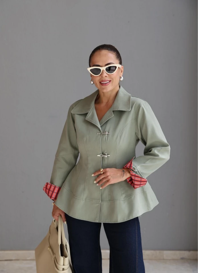 SOFT HAKİ Volanlı Ceket