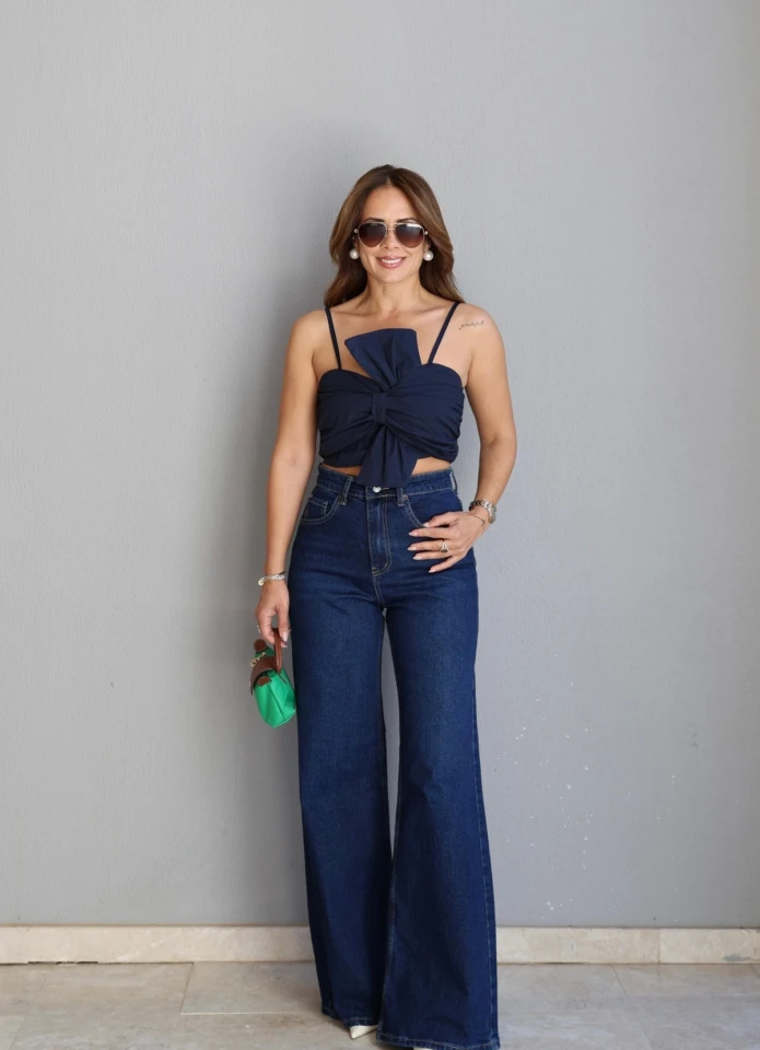 Koyu Lacivert Lycralı Straight Jean Pantolon