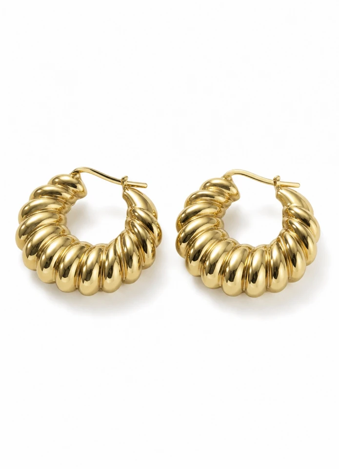 GOLD Burgu Halka Küpe