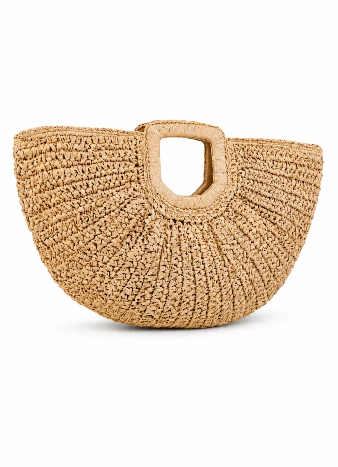 NATURAL Hasır Örgü Çanta