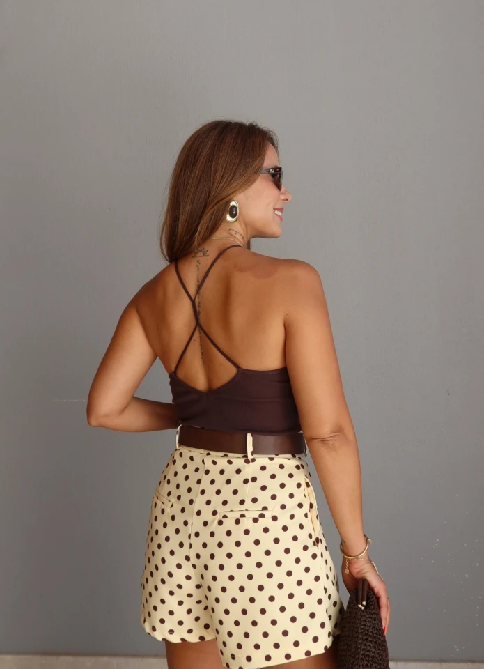 Acı Kahverengi Sırt Detay Bodysuit