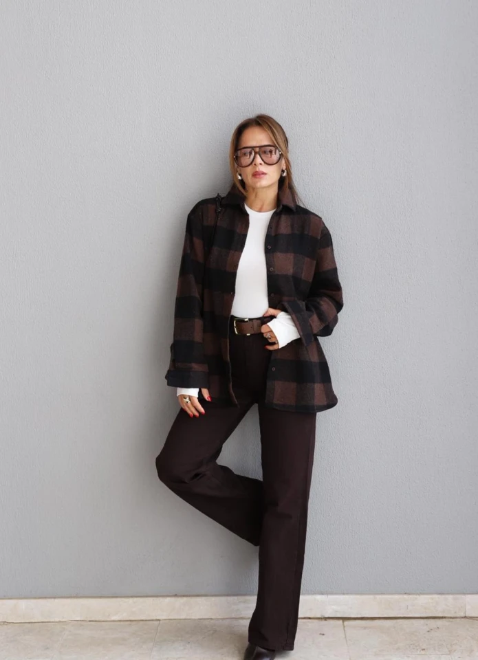 Acı Kahverengi Straight Jean Pantolon