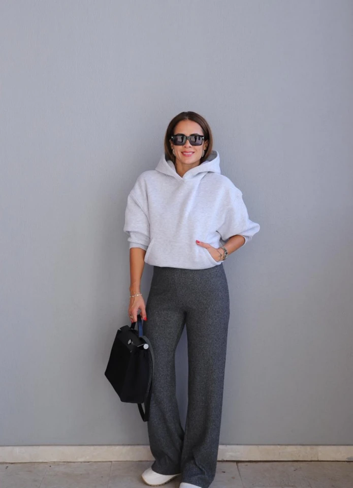 Antrasit Fitilli Salaş Pantolon