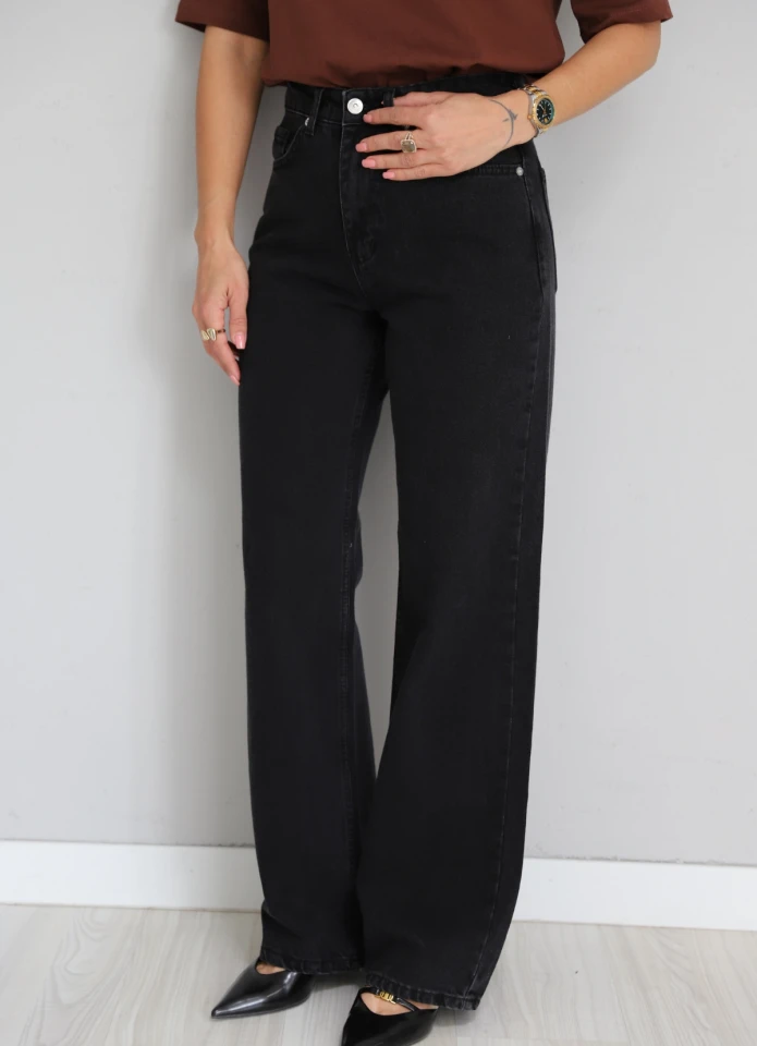 Antrasit Straight Jean Pantolon