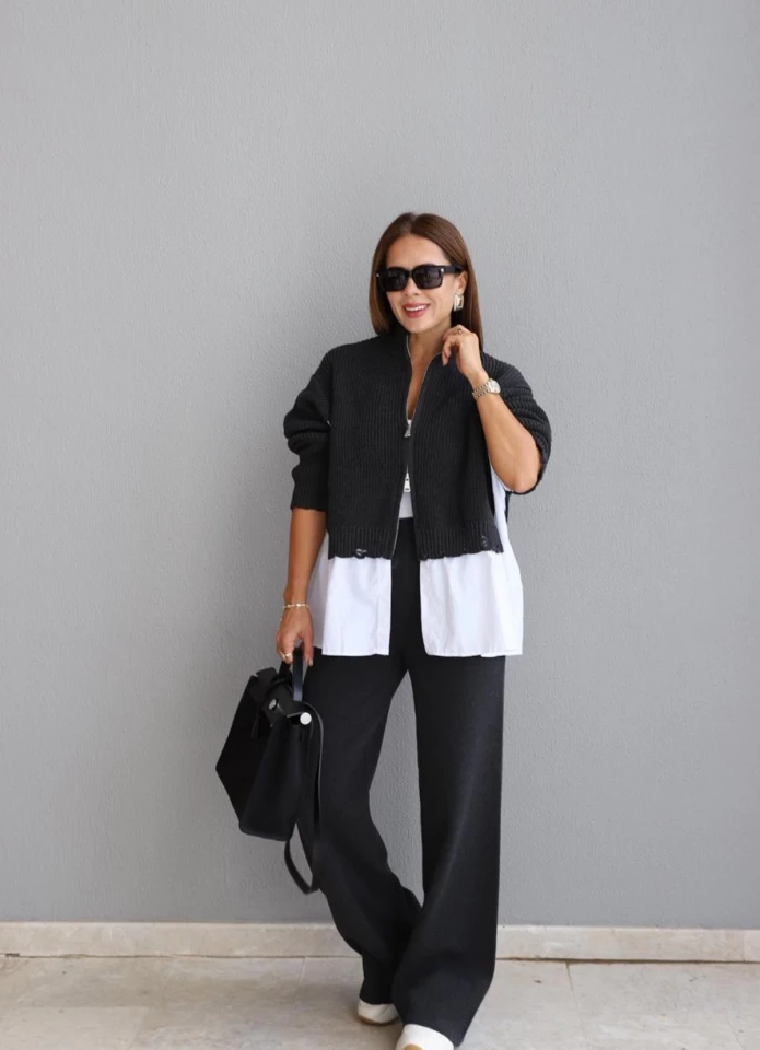 Antrasit Triko Ceket Pantolon Takım