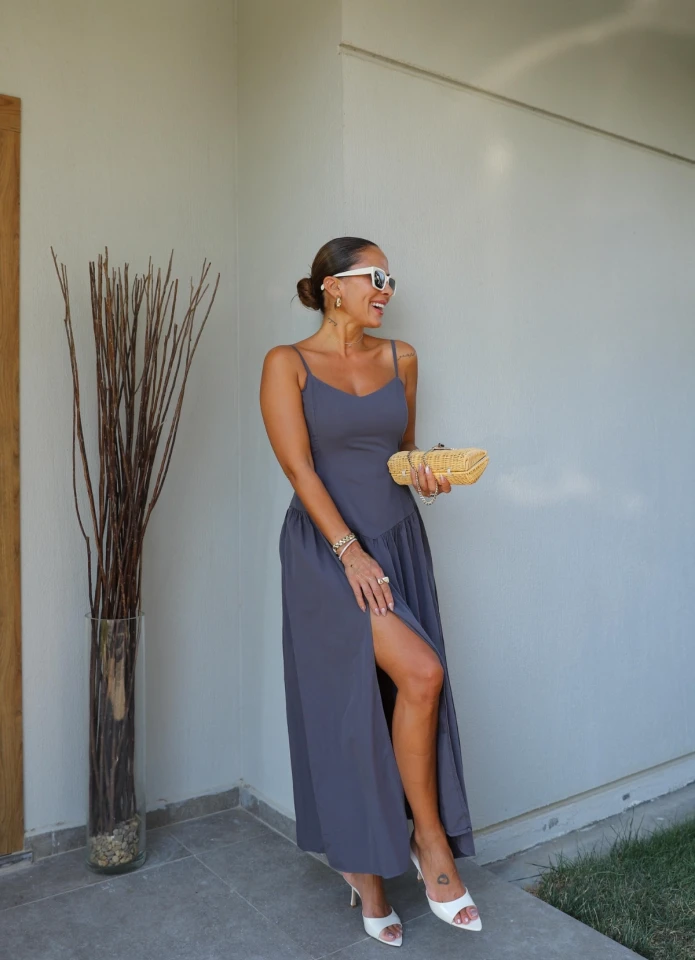 Askılı Midi Boy Elbise