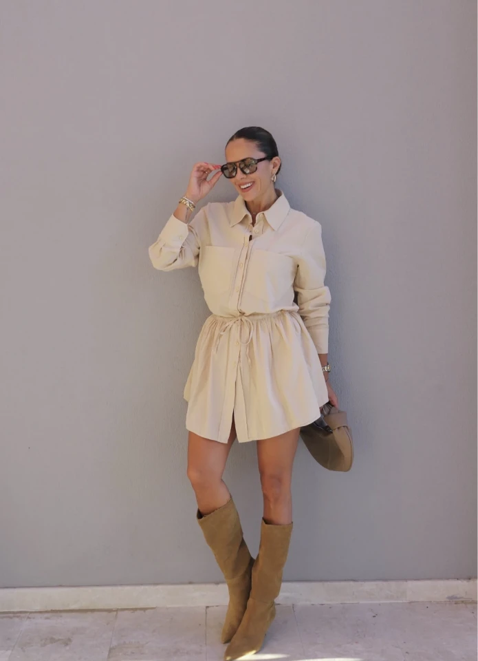 Bel İp Detay Tulum Elbise