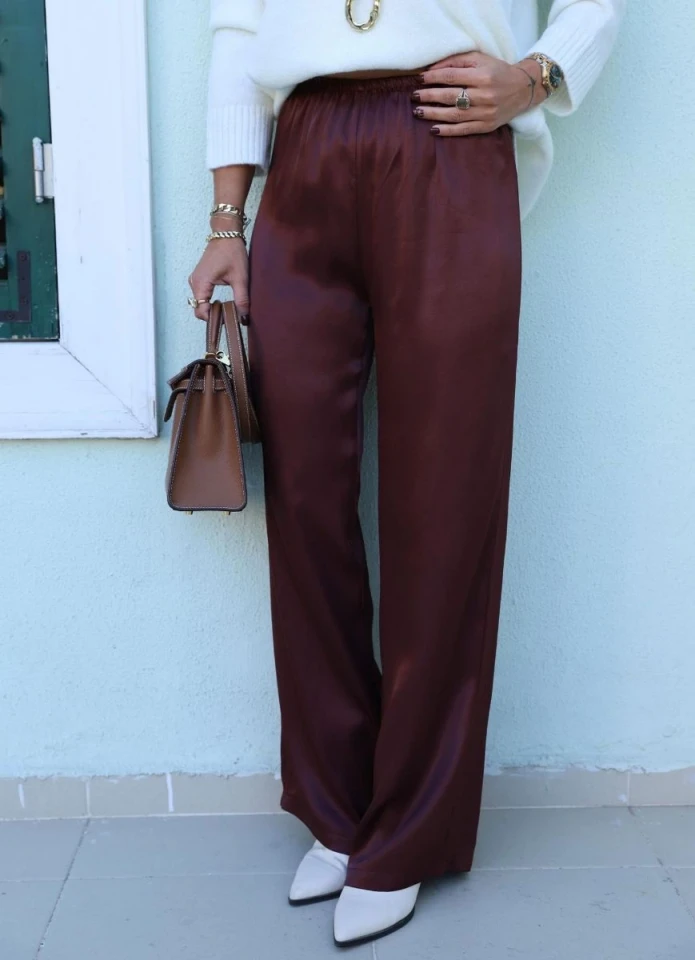 Beli Lastikli Saten Pantolon