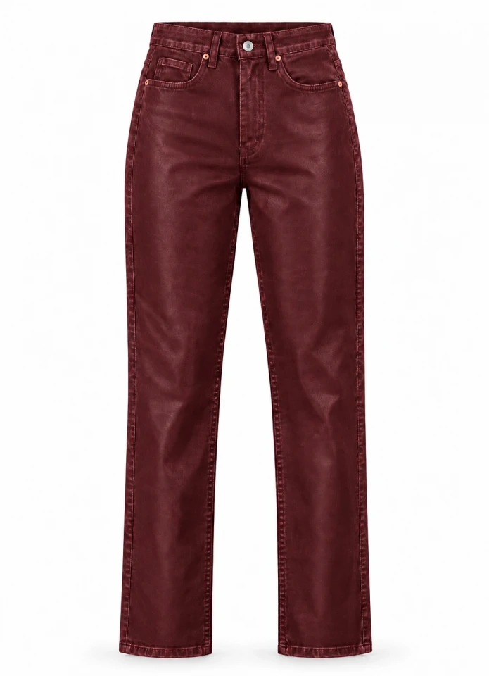 Bordo Mumlu Jean Pantolon