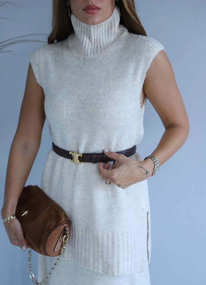 Ekru Kolsuz Kazak Etek Takım