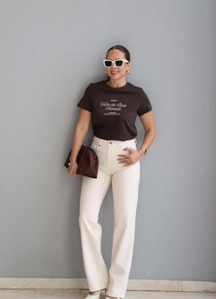 Ekru Straight Fit Jean