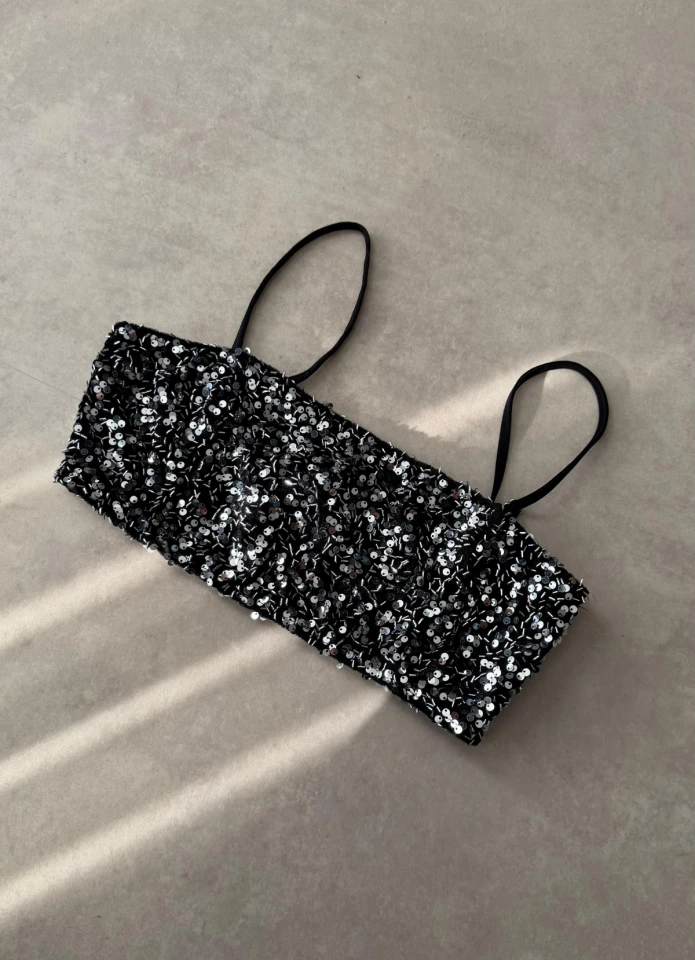 GÜMÜŞ Payetli Crop