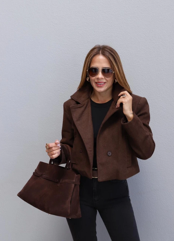 KAHVE Kısa Kaşe Ceket