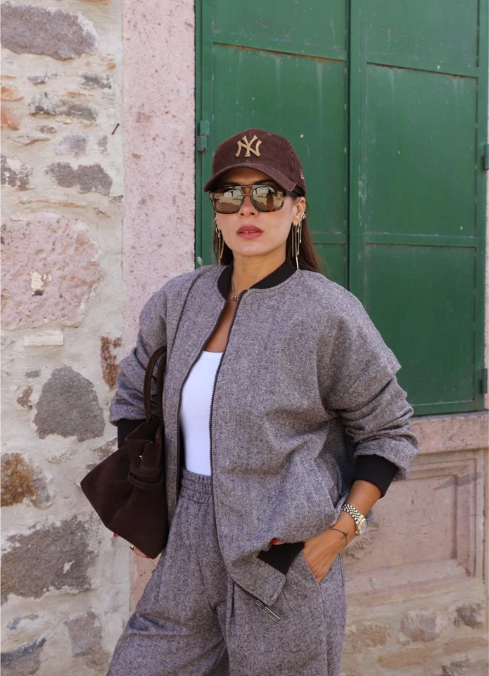 Kahverengi Bomber Ceket