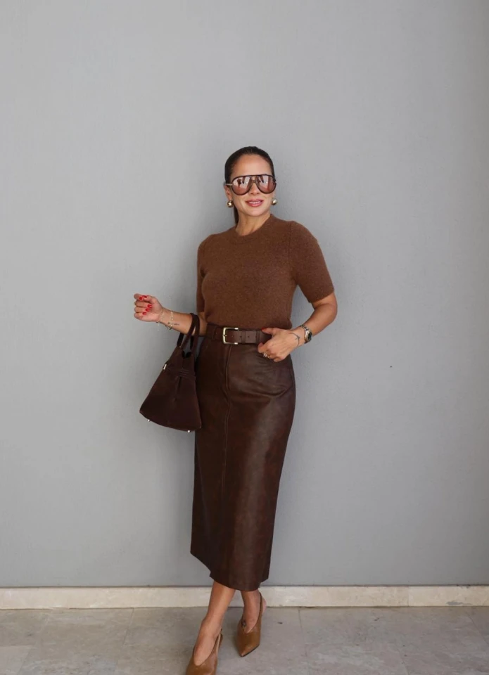 Kahverengi Deri Etek