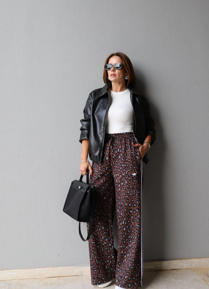 Kahverengi Leopar Desen Eşofman