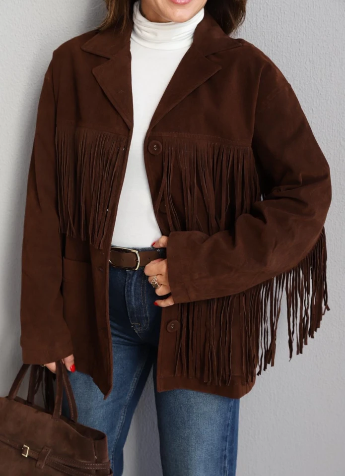 Kahverengi Süet Ceket