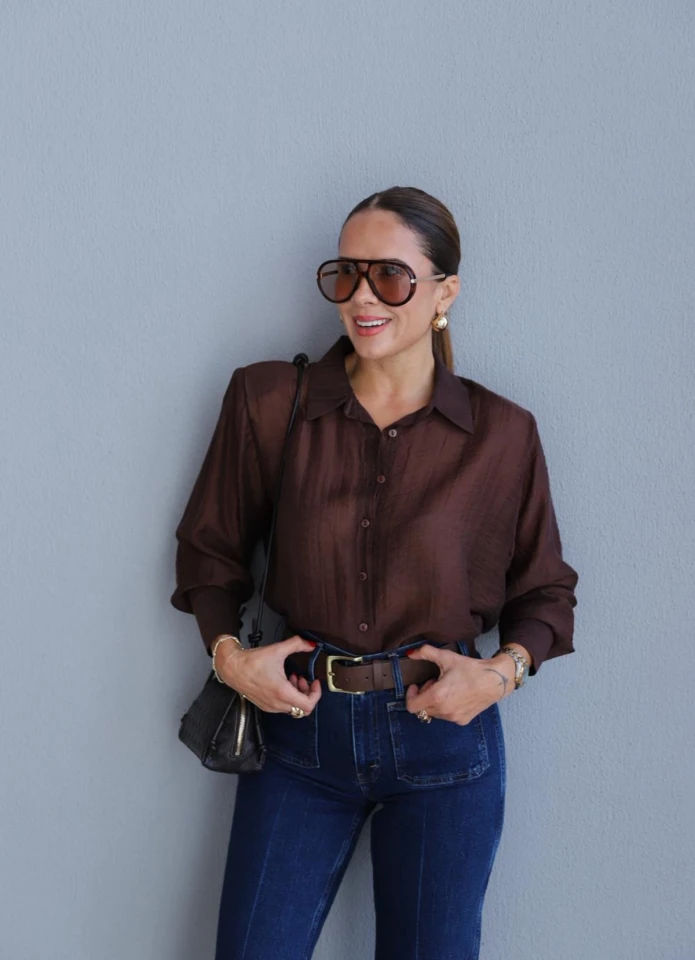 Kahverengi Vatkalı Gömlek