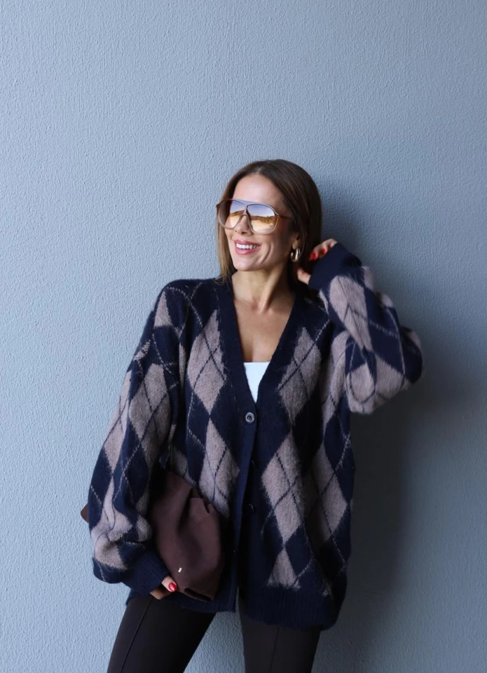 Lacivert Baklava Hırka