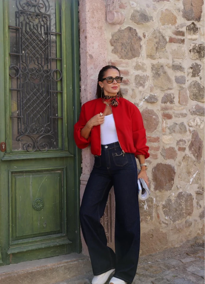 Lacivert Cep Zincir Detay Jean Pantolon