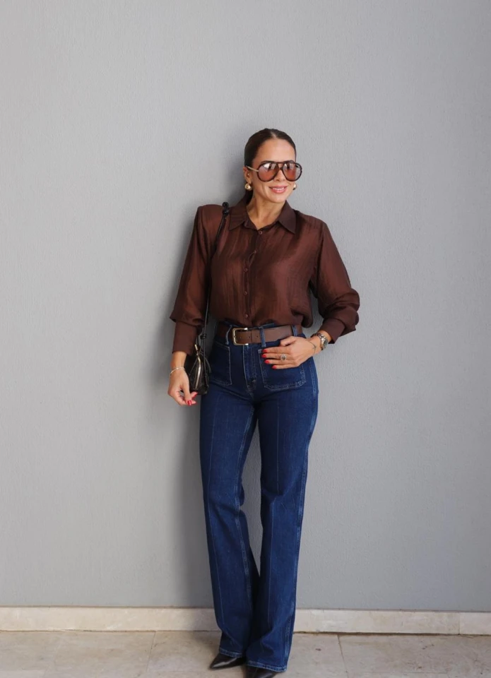 Lacivert Ön Cep Detay Jean Pantolon