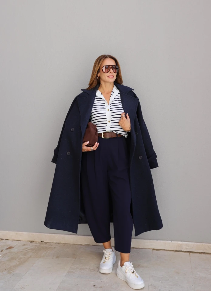 Navy Blue Baggy Trousers