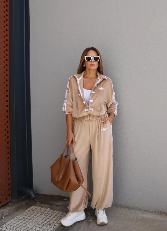 Latte Kadife Ceket Eşorfman Takım