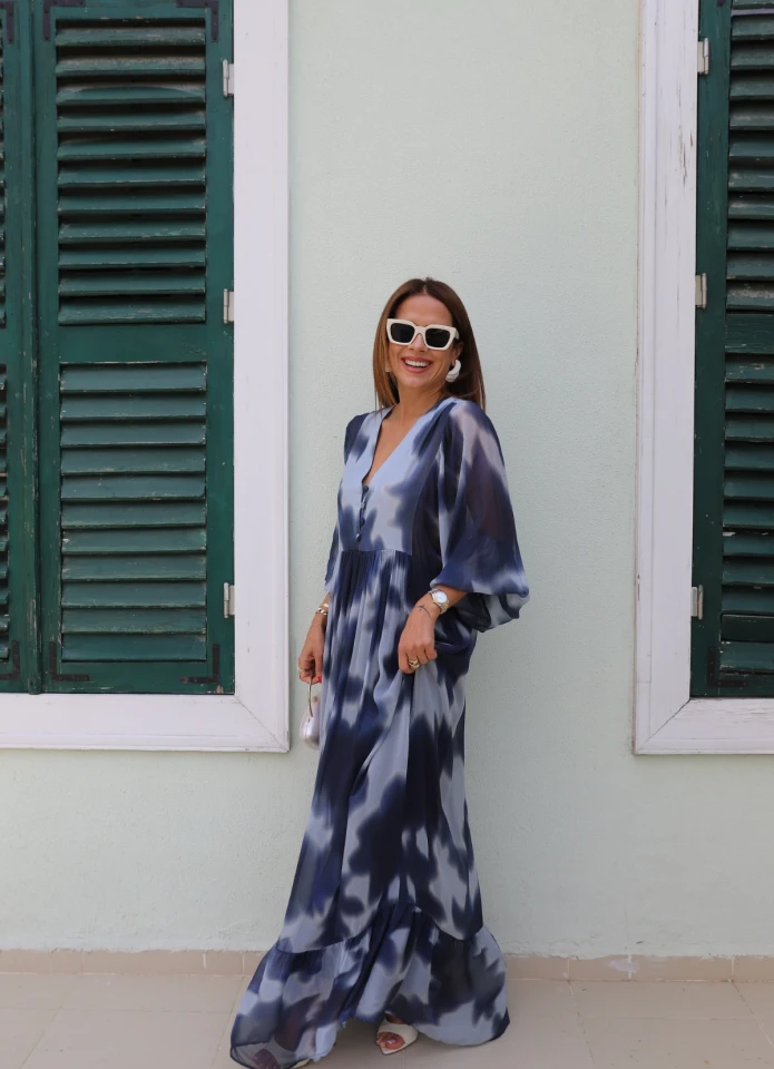 MAVİ Tül Detay Maxi Boy Elbise