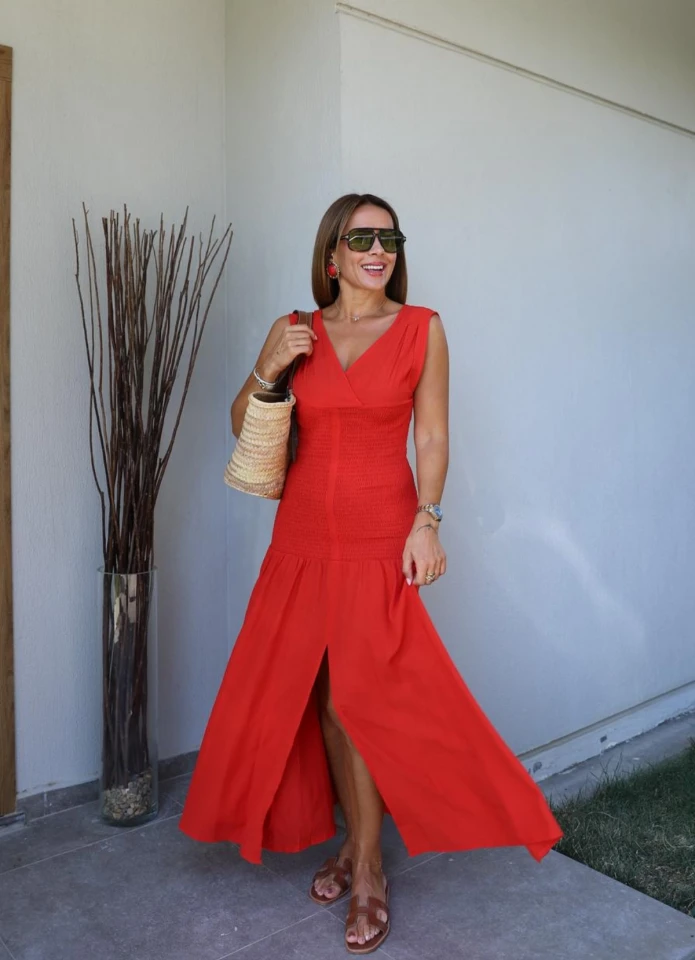 CORAL Embroidered Detail Dress