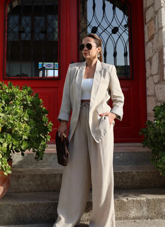 NATURAL Keten Pantolon