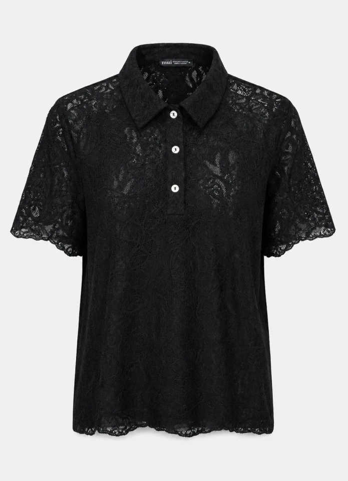 Polo Neck Lace Blouse