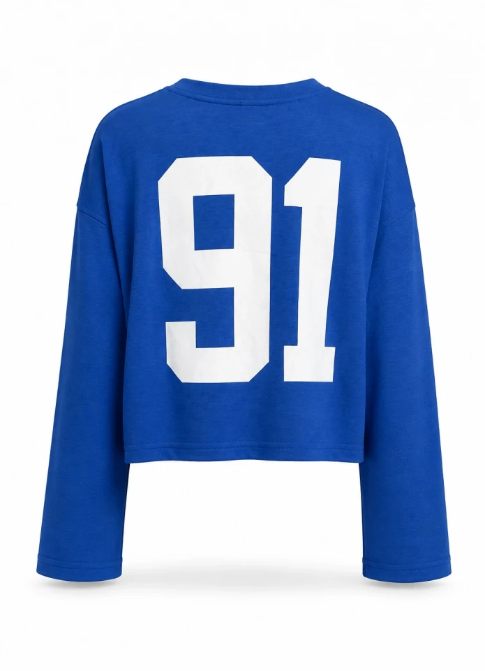 SAKS Rakam Baskı Detay Modal Sweatshirt