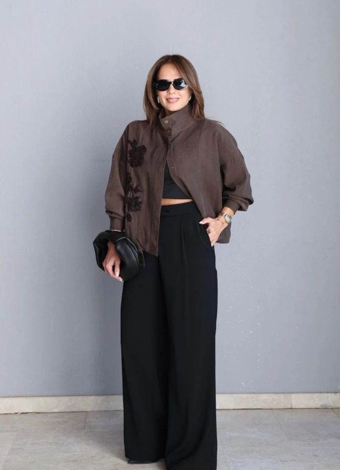 Siyah Cep Detay Palazzo Pantolon