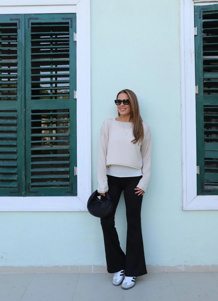 Siyah Ispanyol Paça Tayt