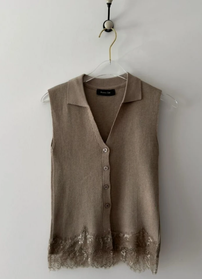 Vizon Dantel Detay Triko