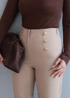 Latte Gold Düğme Detay Havuç Pantolon