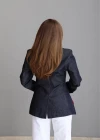 Lacivert Gold Düğme Detay Blazer