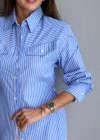 MAVİ Çizgili Gömlek